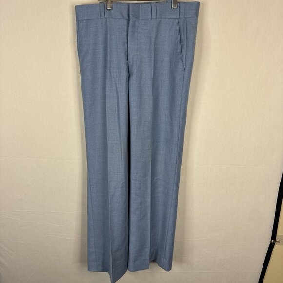 1970s London Fog Bentley Sky Blue 3-Piece Suit 38R Wide-Leg Trousers - Picture 8 of 12